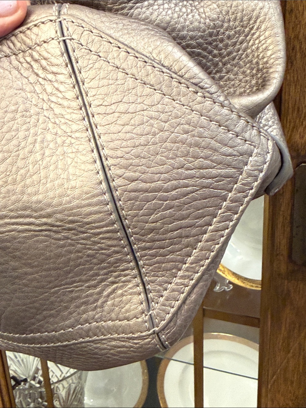 Cole Haan Pebbled Leather Drawstring Hobo in Taupe Brown - Picture 10 of 15